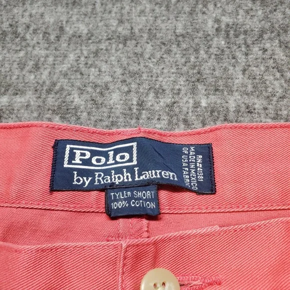 Vintage Polo Ralph Lauren Tyler Short Mens Size 40 Coral Pink Chino Pleated - Picture 3 of 8